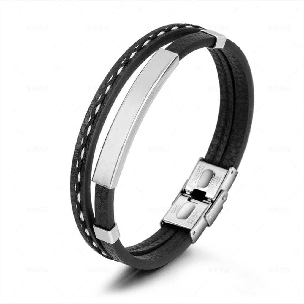 Gelang Kulit Pria Skmei Stainless Original Ukuran 18.5 / 20 CM 65416