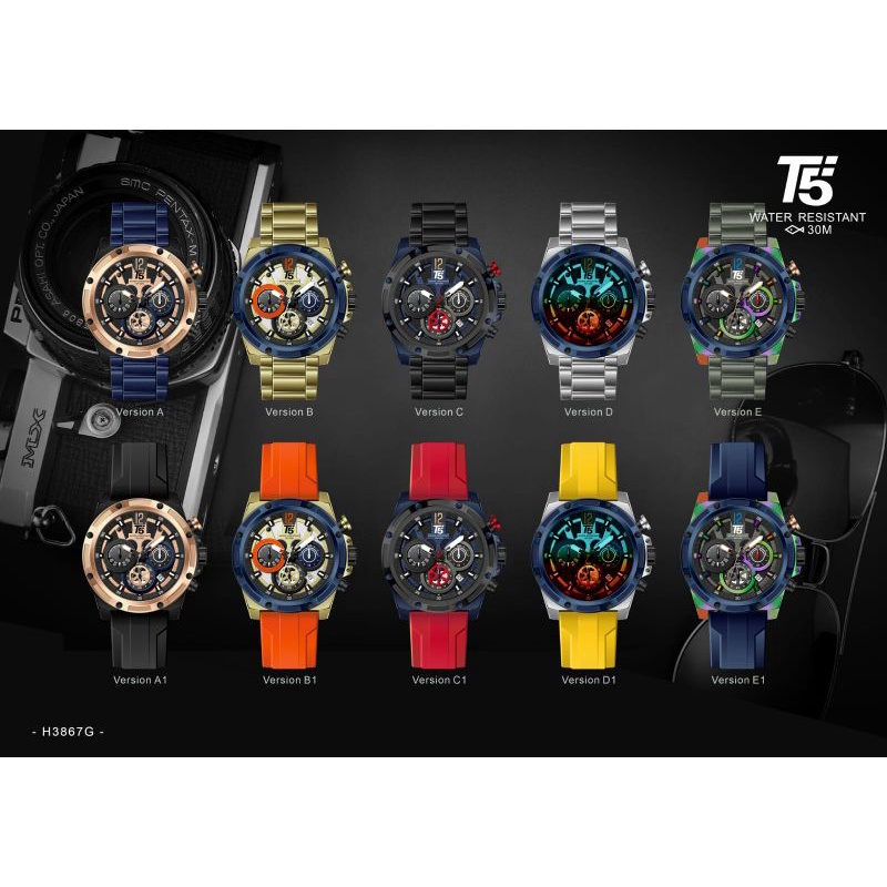 Jam T5 H 3867 steel set edition bergaransi