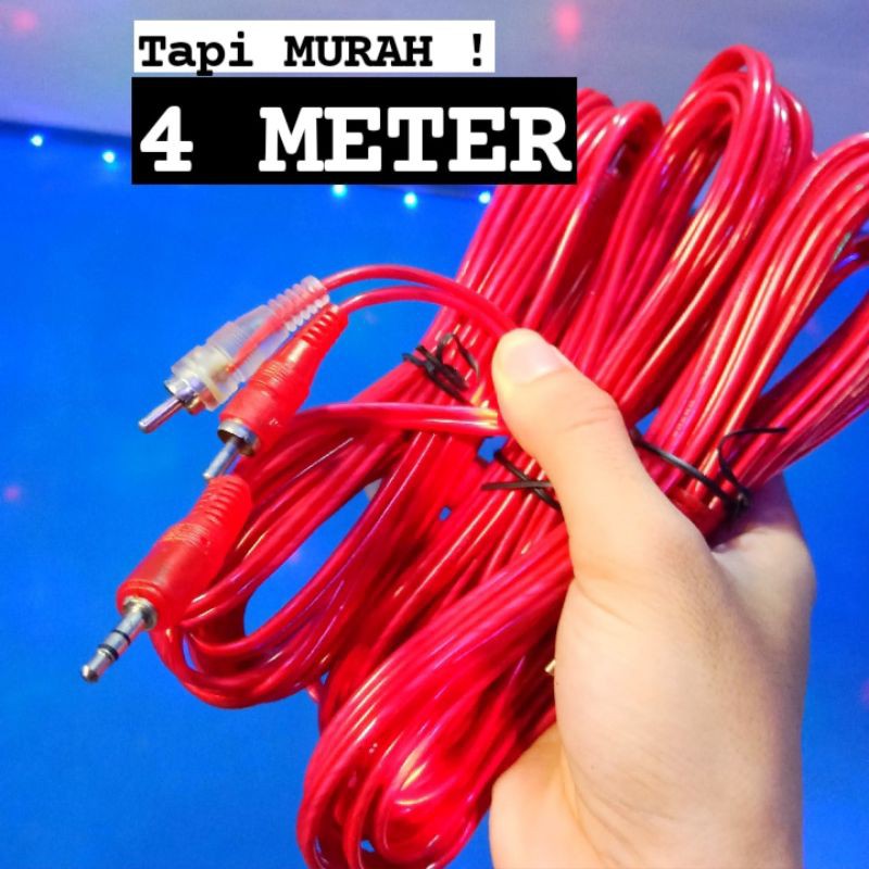 KABEL 1 2 PANJANG I KABEL AUX AUDIO 2-1 I JACK TO RCA I 1 METER 2 METER 3 METER 4 METER 5 METER