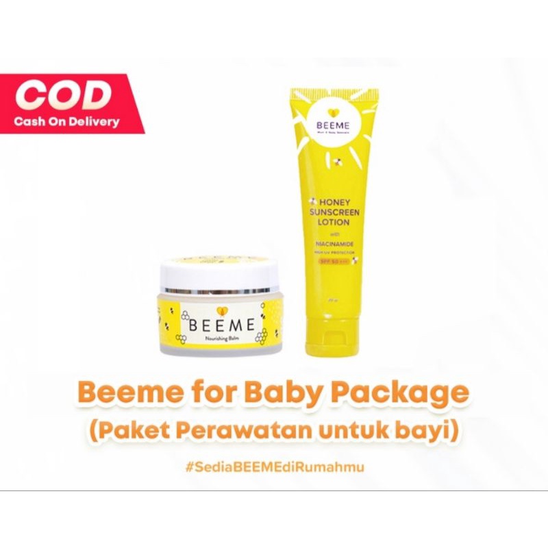 Paket Beeme Nourishing Balm + Beeme Sunscreen spf 50++ [Free Gift]