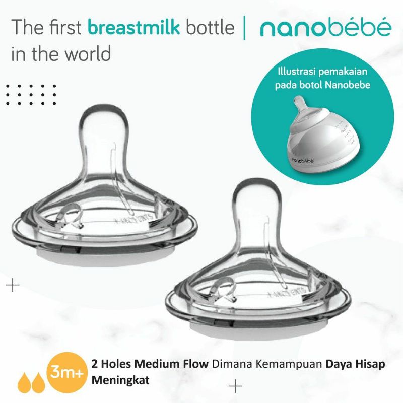 Nanobebe replacement nipple - dot botol susu nanobebe