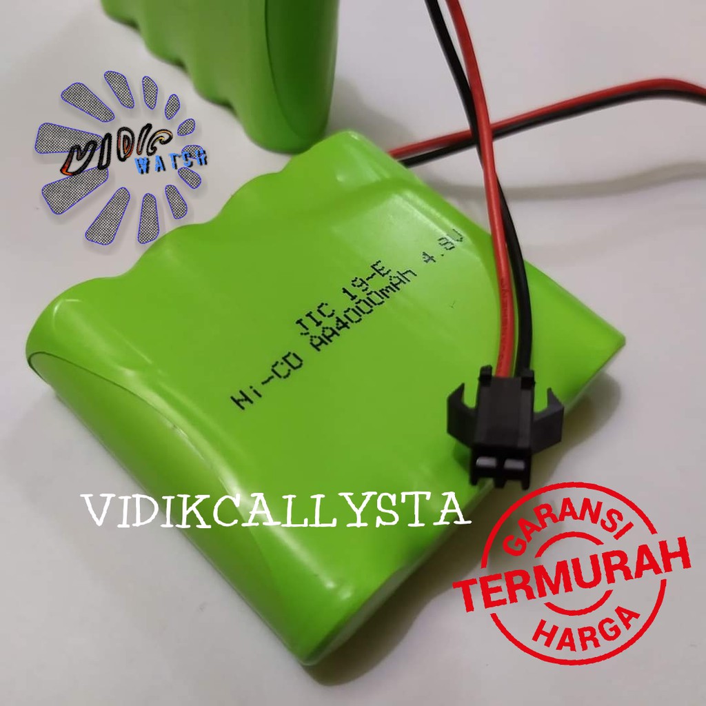 Batrei Batre battery Mobil Remot control R/C RC 4.8V AA 4000mAh 5500mAh Socket Soket Hitam