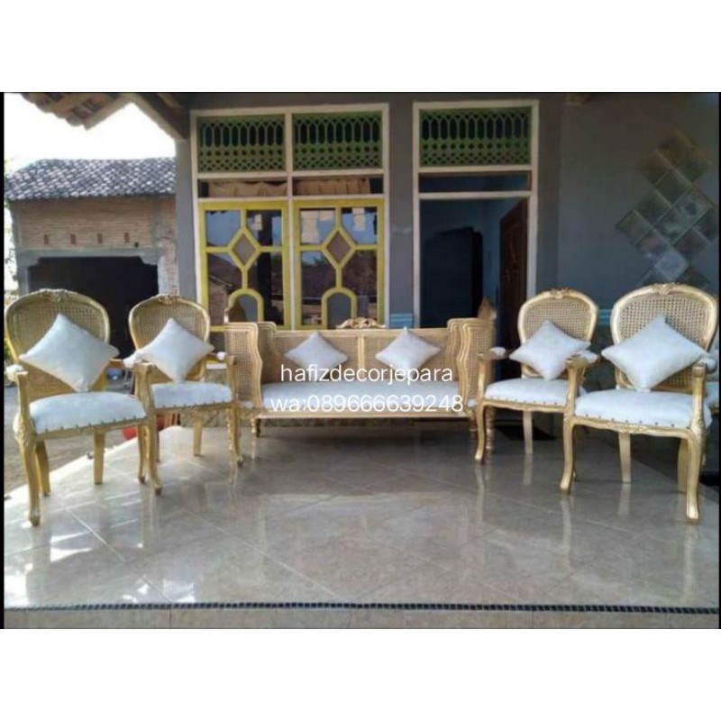 kursi pelaminan doyok/kursi pelaminan rotan/kursi racoco/kurs pelaminan racoco