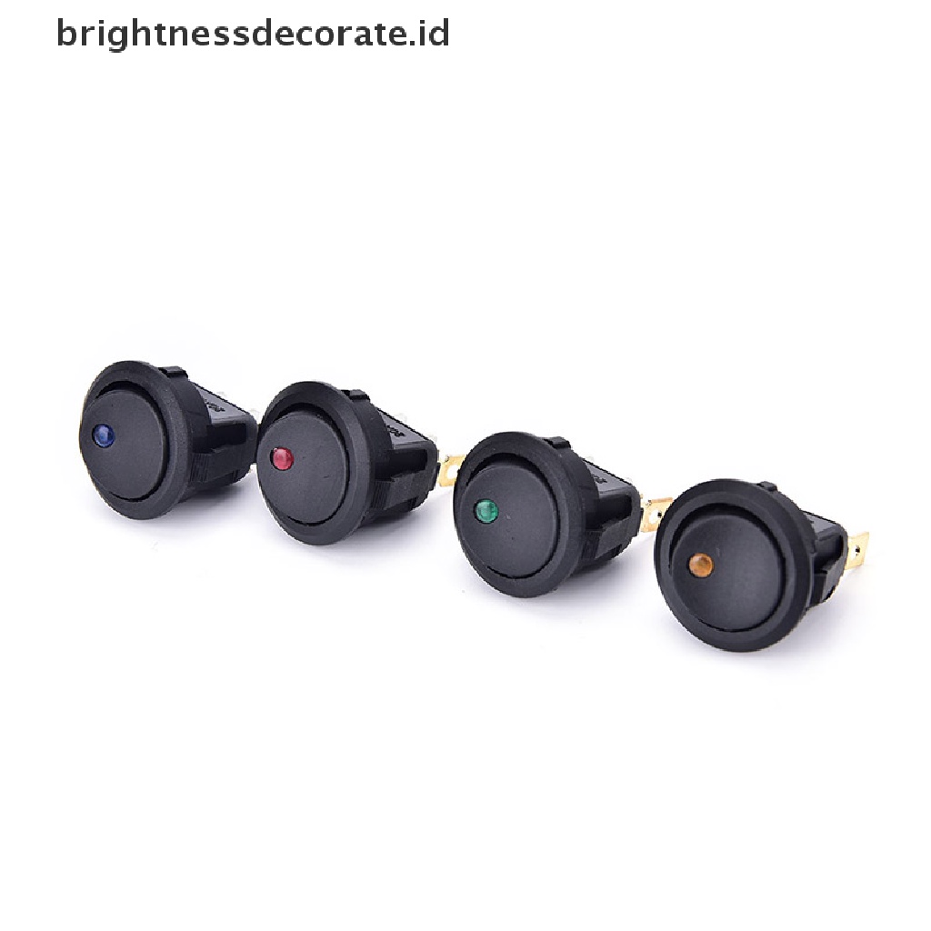 (Birth) 4pcs Saklar Rocker On / Off 12v Anti Air Bentuk Bulat Dengan Lampu Led Untuk Mobil / Perahu