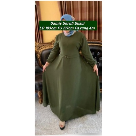 Mega04 - Gamis Malaysia Seruti Busui Payung 4 Meter | Ceruty Baby Doll | Gamis Polos | Gamis Seruti 