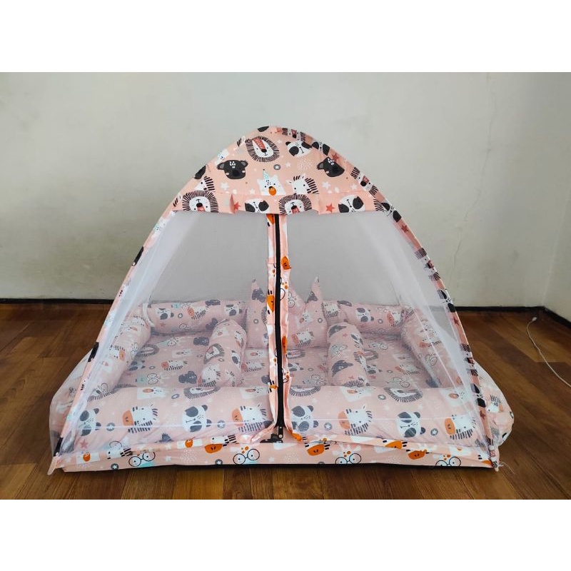 Kasur Bayi Kolam Kulambu Tenda Motif koala peach