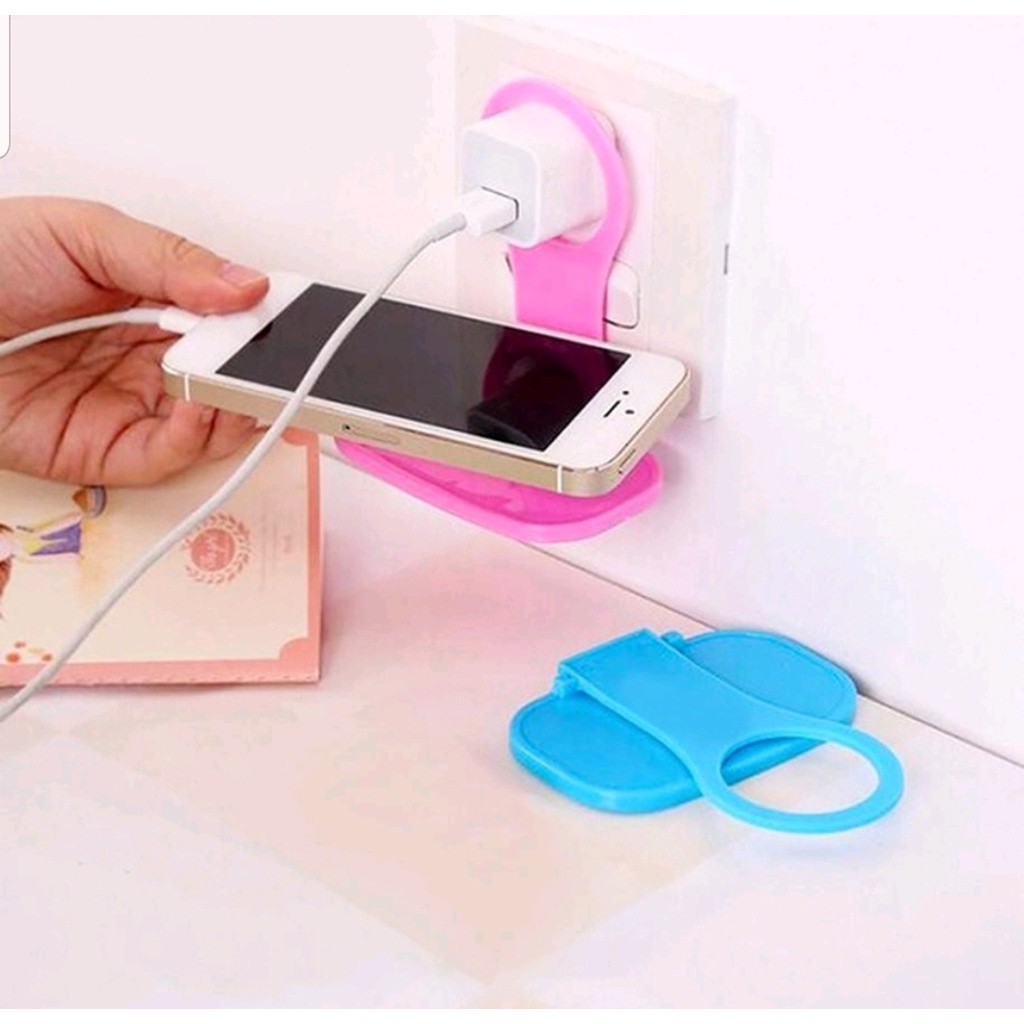 TEMPAT DUDUKAN PENGISIAN BATERAI HP STAND - CELL PHONE HANGER TEMPAT GANTUNG HP - BD