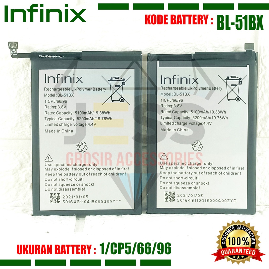 Baterai Battery Original Infinix Hot 11 - X662 - X662B Kode Batre BL-51BX BL51BX