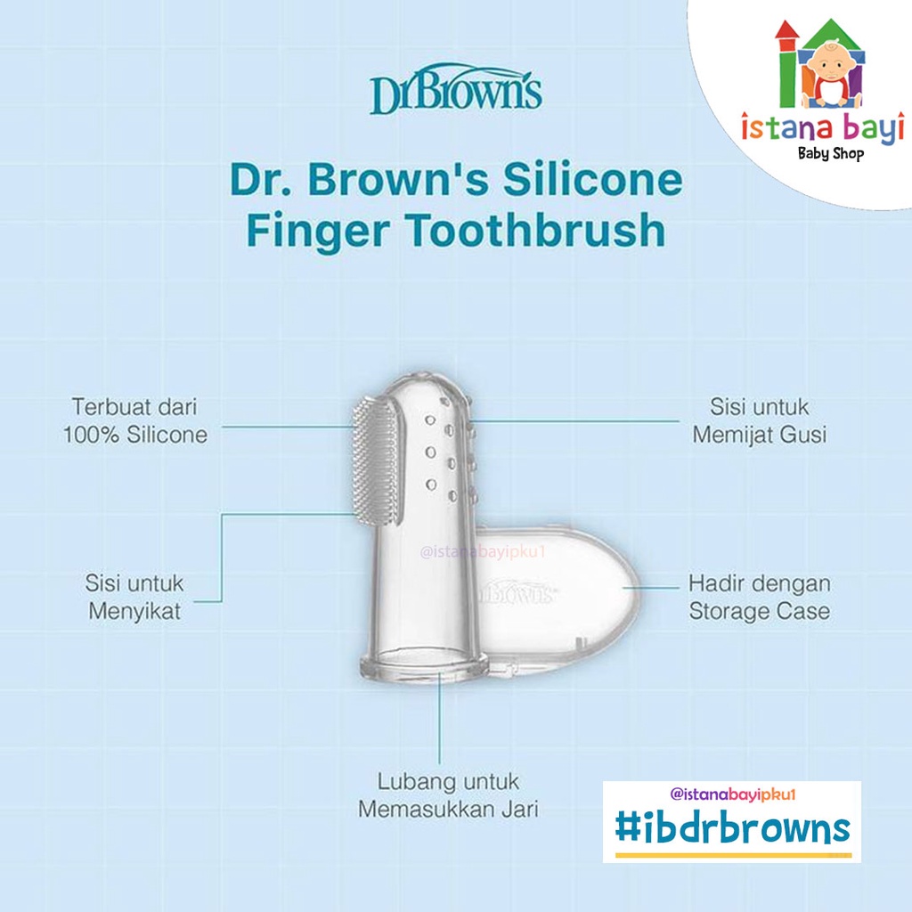 Dr.Brown's Silicone Finger Toothbrush with Case - sikat gigi bayi HG010