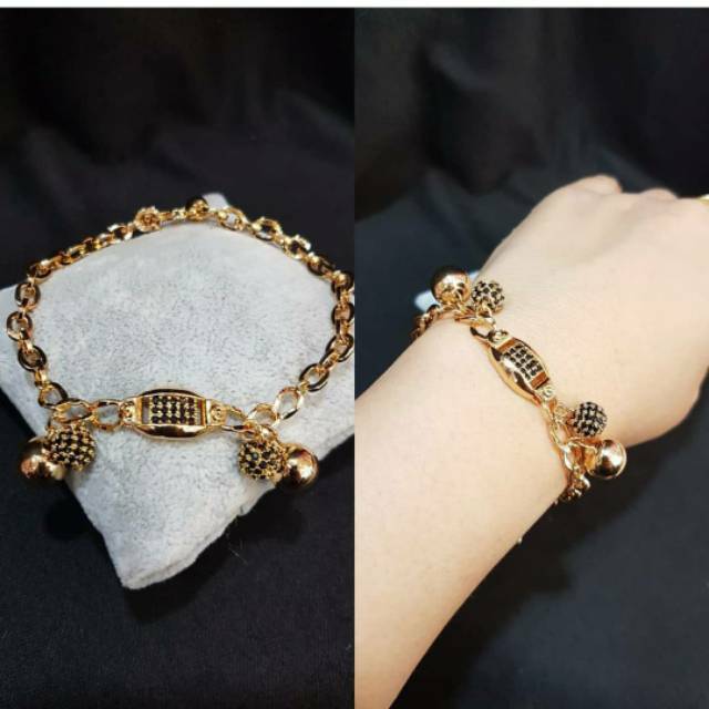 Gelang Premium lapis emas Krincingan  silver gold Anti karat anti alergi Bracelet Premium Quality