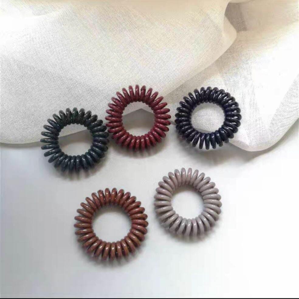 IKAT RAMBUT SPIRAL // IKAT RAMBUT MODEL KABEL TELFON WARNA-WARNI