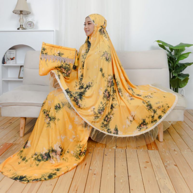 mukena dewasa terbaru rayon tiedye renda premium super jumbo