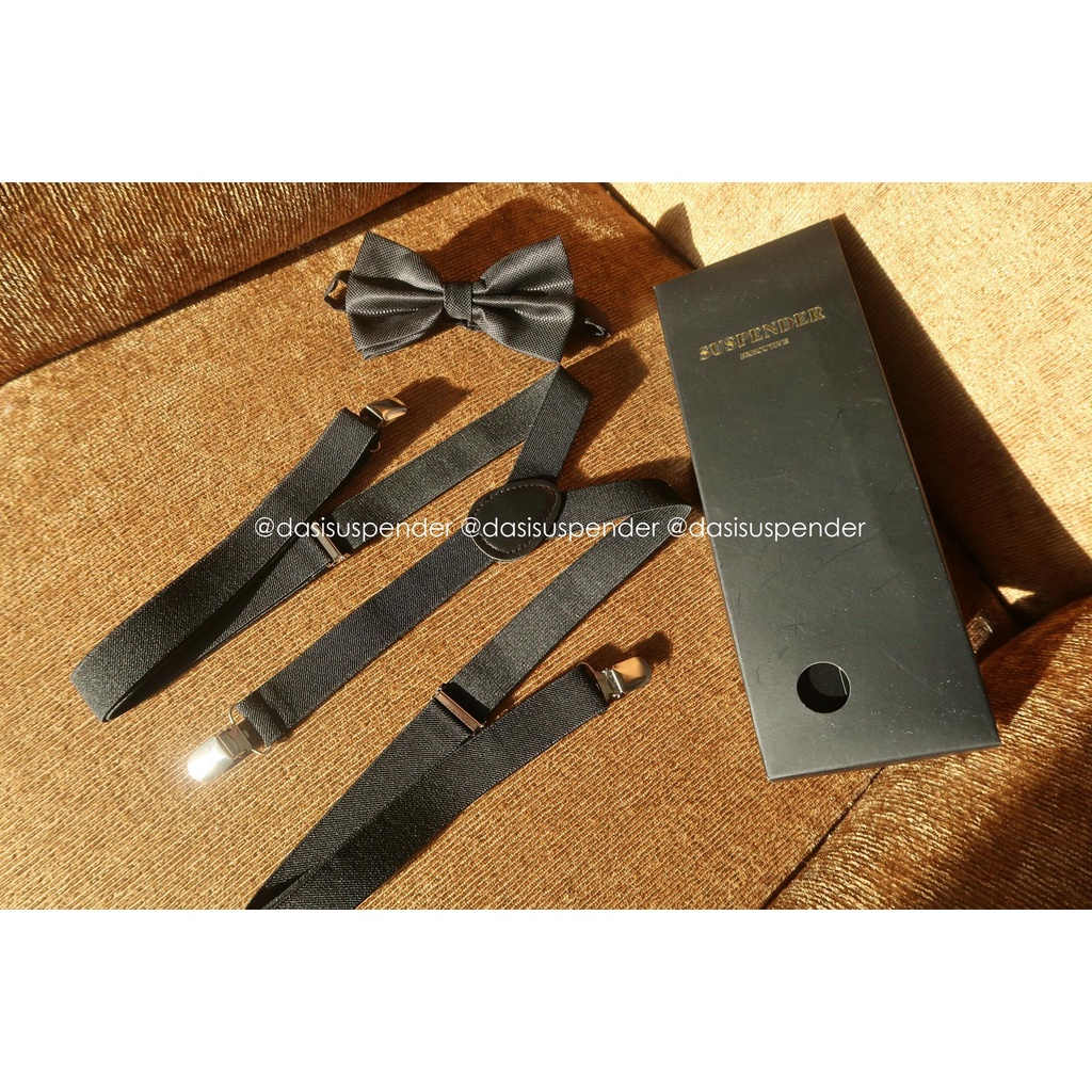 Suspender Pria Dasi Kupu Kupu Pria Ukuran Dewasa Bahan Rubber dan Polyester Warna Lengkap