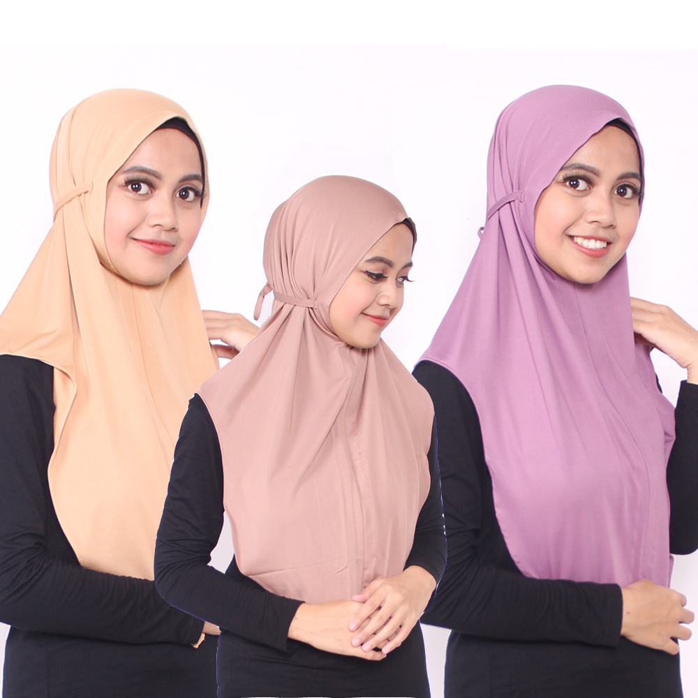 HIJAB BERGO JERSEY / HIJAB INSTANT TERBARU /JILBAB HIJAB KERUDUNG BERGO TALI INSTAN JERSEY SPANDEK ADEM MARINA