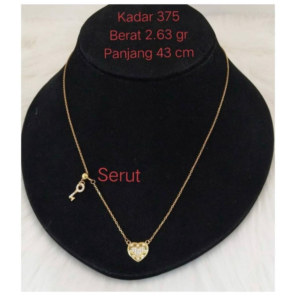 Kalung love kunci serut wanita dewasa kadar 375