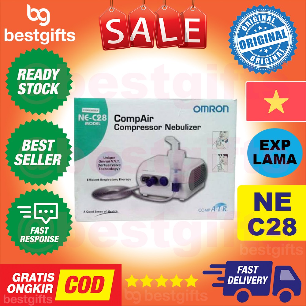 OMRON COMPRESSOR NEBULIZER NE C28 KOMPRESOR NEBULASI KIT ALAT INHALASI PERNAPASAN ANAK ANAK DEWASA