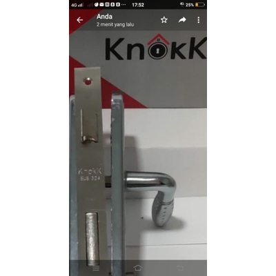 Kunci Pintu Tanggung KnokK 077 SN / Kunci KnokK Kotak / Kunci Pintu 20 cm Fullset / Handle Pintu kotam