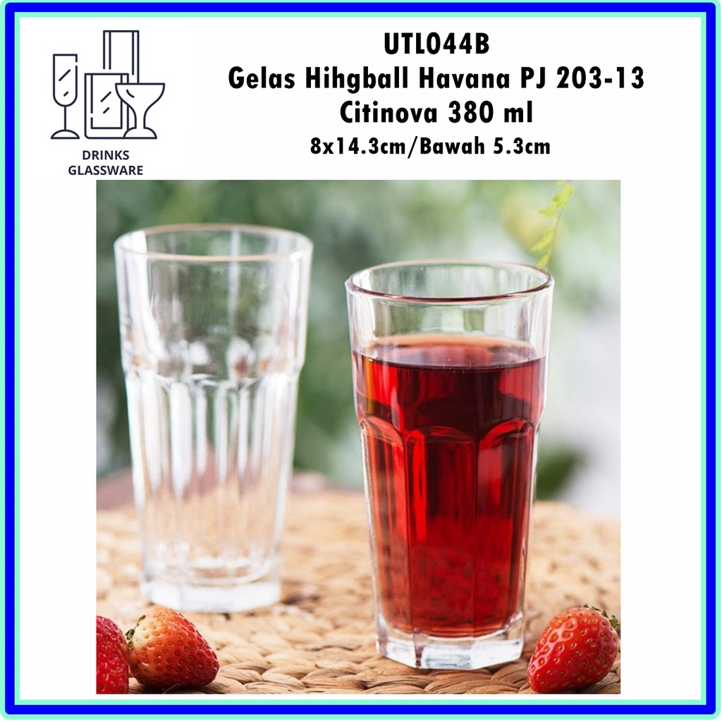 [1 Pcs] UTL044B Gelas Highball/ Havana PJ 203-13 Citinova 380ml