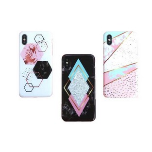 HEXAGON MARBLE SOFT CASE IPHONE OPPO