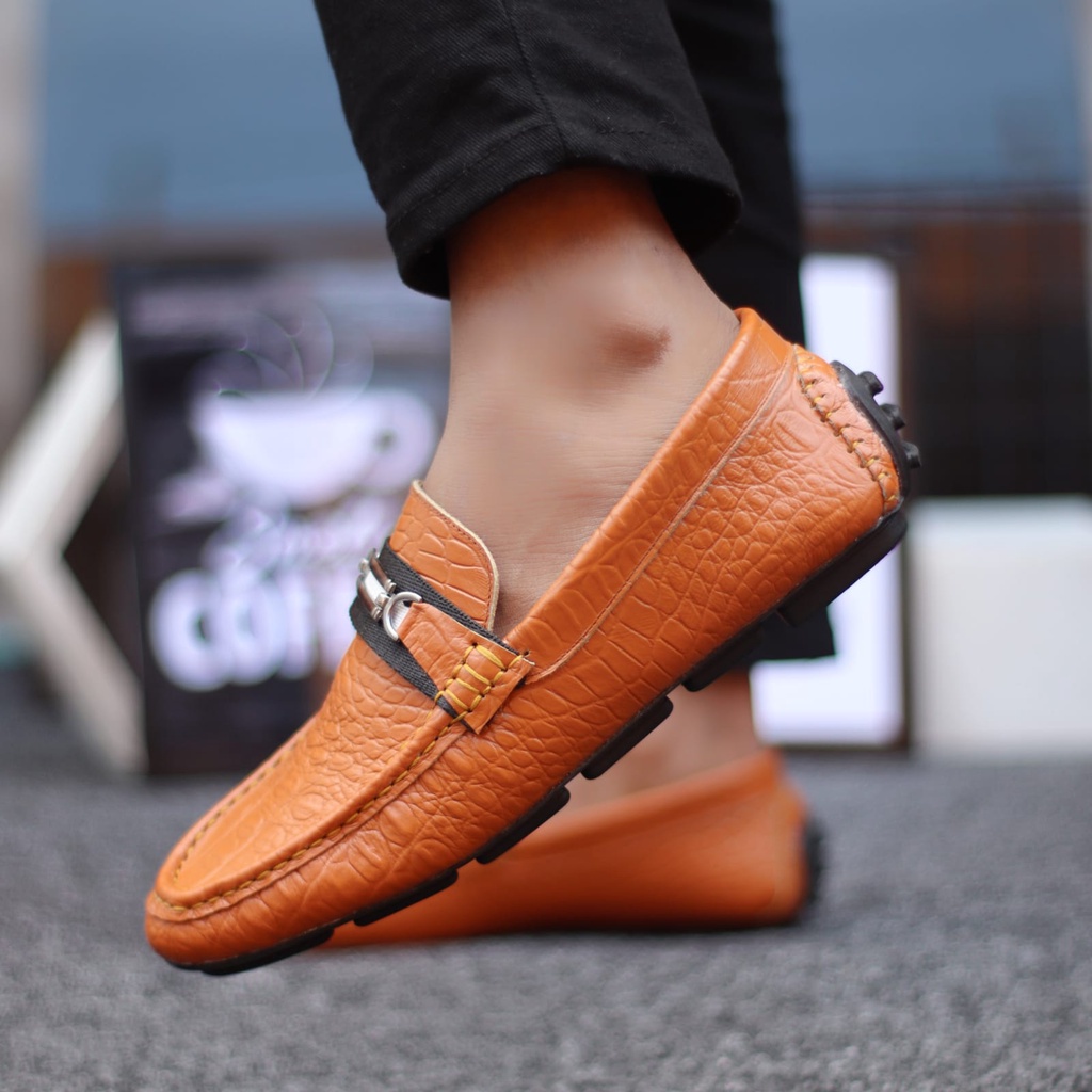 Abrhm Mokas - Sepatu Formal Pantofel Pria Hitam Kulit Asli Kerja Kantor