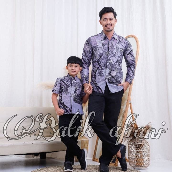 Batik Couple Keluarga Modern Terbaru 2022 Set Couple Batik Keluarga Gamis Jumbo Motif Albar