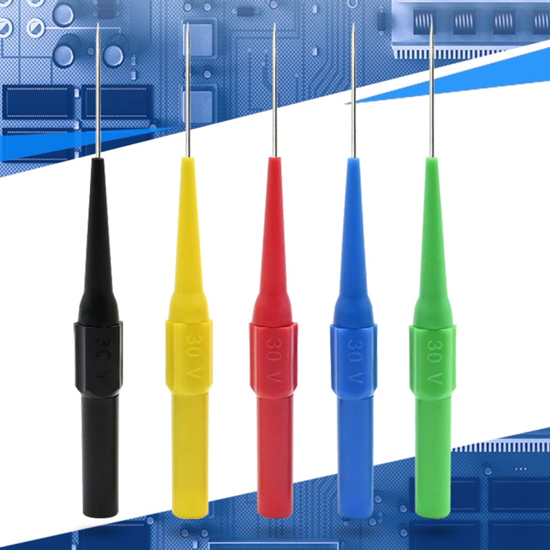 Btsg Upgraded Multimeter Test Probe Back Probes Insulation Piercing Dengan Soket 4mm Akupuntur Mobil- Tool Kit 10pcs