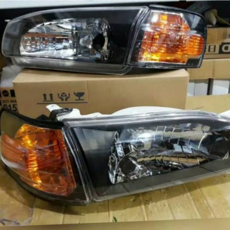 headlamp corolla AE111 headlamp all new Corolla lampu all new Corolla  black smoke