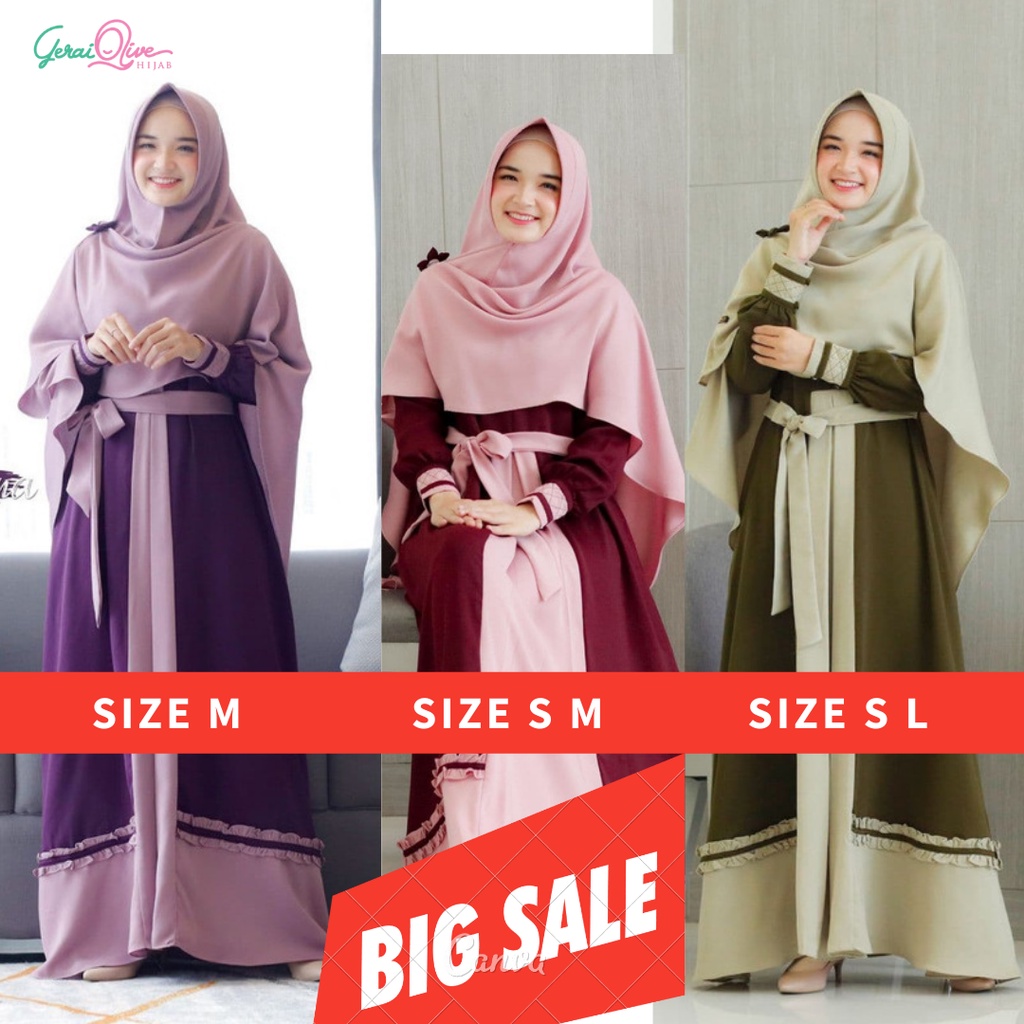 Gamis Simple Hanna Mom Set by SS Hijab Dress Polos