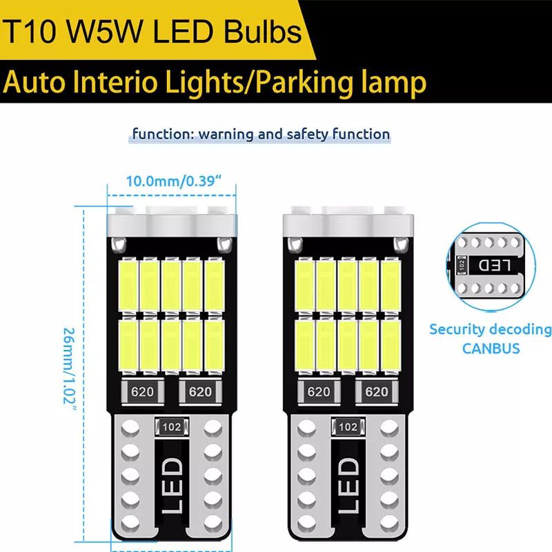 Lampu LED T10 26smd canbus sen senja rem super bright