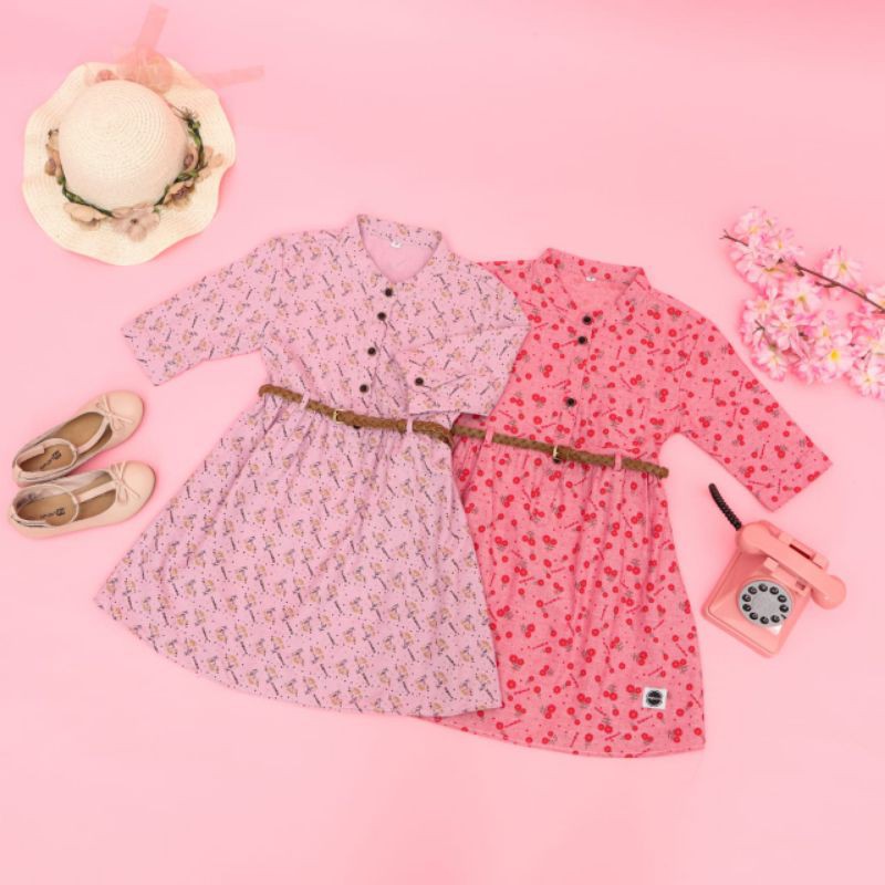 IF Medan - Dress Anak Cantik pakai belt Terketce Terkini Terhits