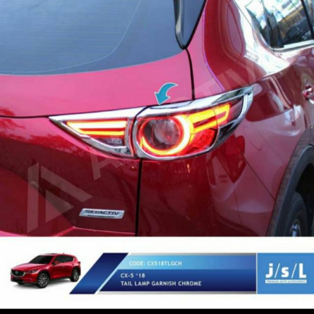 Garnish lampu belakang Mazda CX5 2018/Tail lamp garnish Hitam &amp; Chrome jsl