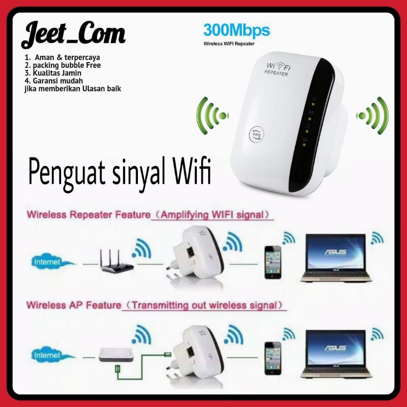 Wifi Repeater 300Mbps - Repeater Wireless Penguat Sinyal WiFi Booster