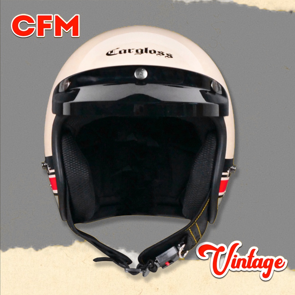 HELM CARGLOSS CFM VINTAGE ORIGINAL 100% CFM AVORIO - PAKET KACA CEK DI VARIAN