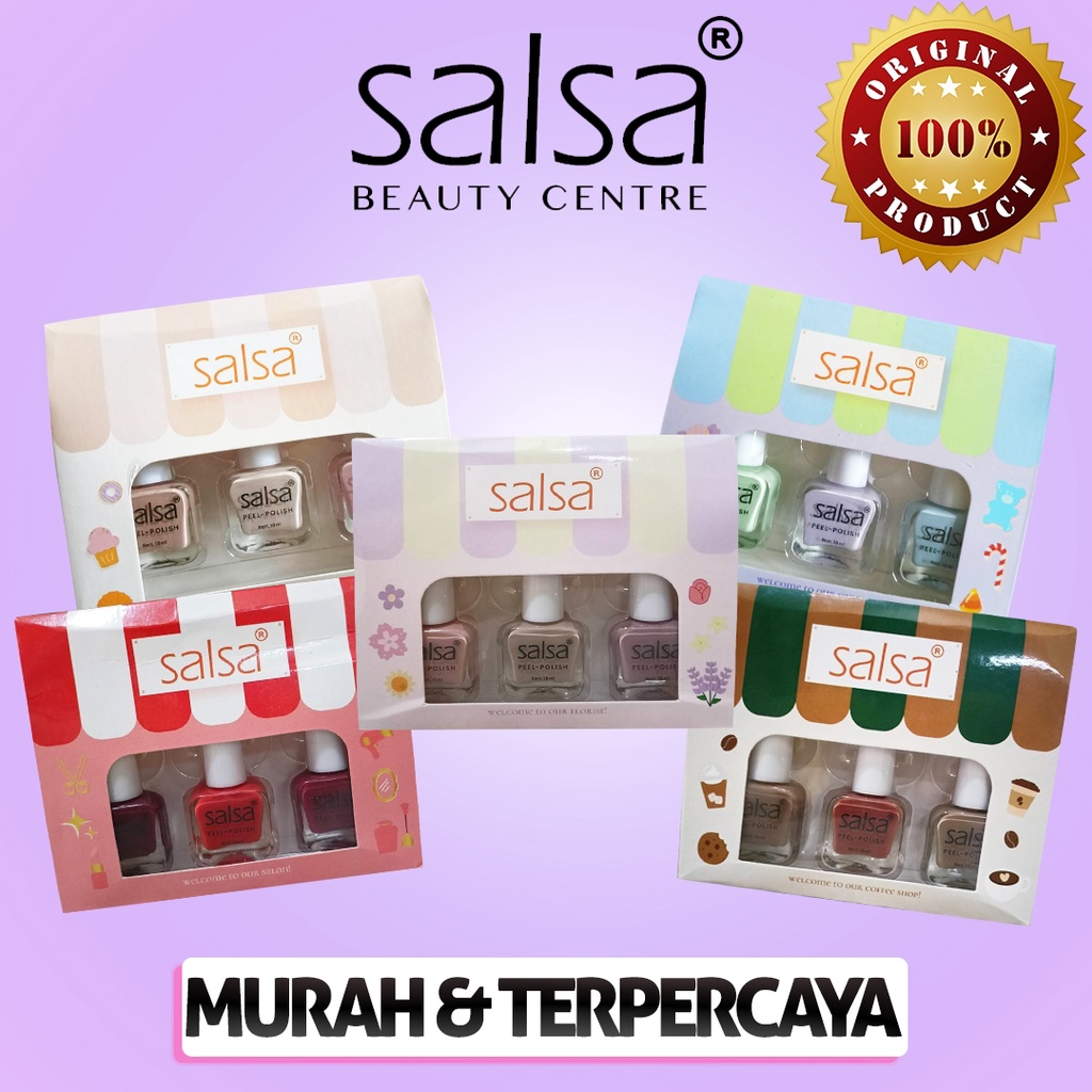 SALSA KUTEK PEEL OFF 1 SET ISI 3 ( SALON / BAKERY / CANDY HEAVEN / COFFEE SHOP / FLORIST )