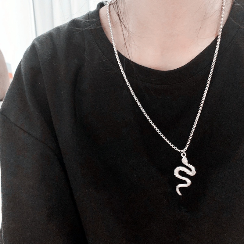 Kalung Liontin Ular Gaya Punk Untuk Pria Dan Wanita