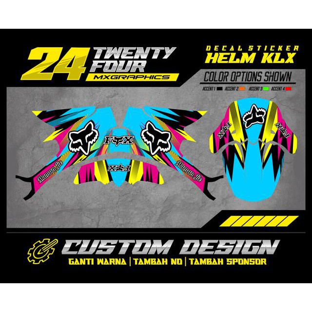 Decal helm klx 150 - Wraping helmet - sticker helm  klx - kyt - gm - snail - cargloss  TWHL0040