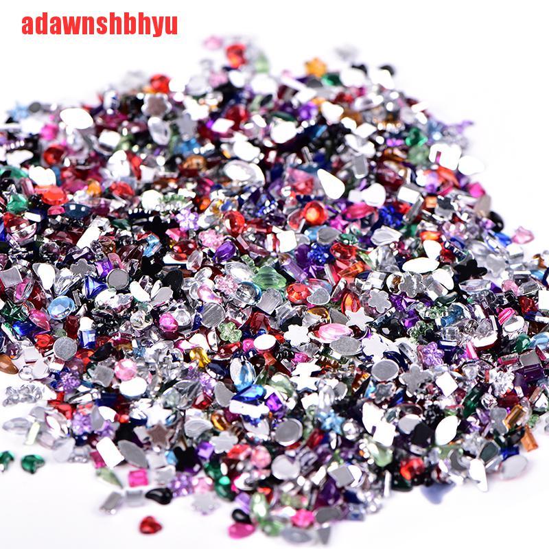 (Adawnshbhyu) 2000pcs Berlian Imitasi Akrilik 3d Untuk Dekorasi Nail Art Diy