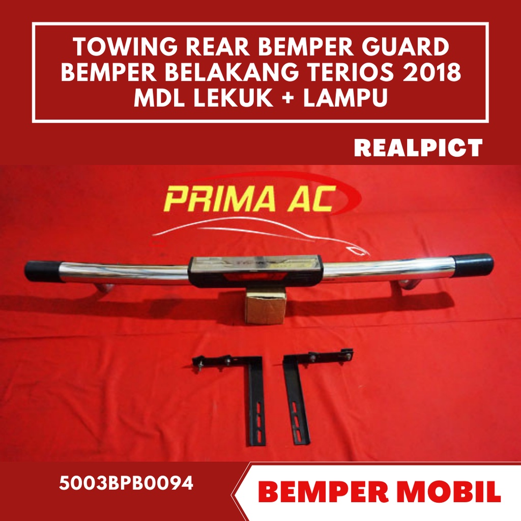 "Towing Belakang Rear Guard Bemper Belakang Terios 2018 Model Lekuk Plus Lampu Rear Bumper Pengaman 