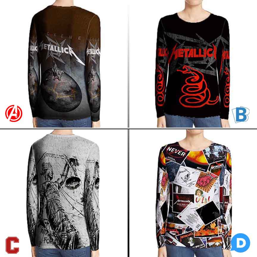 Metallica Tshirt Kaos Metallica Rock Band T-Shirt SKU - 7434106449419 Kaos Tangan Panjang