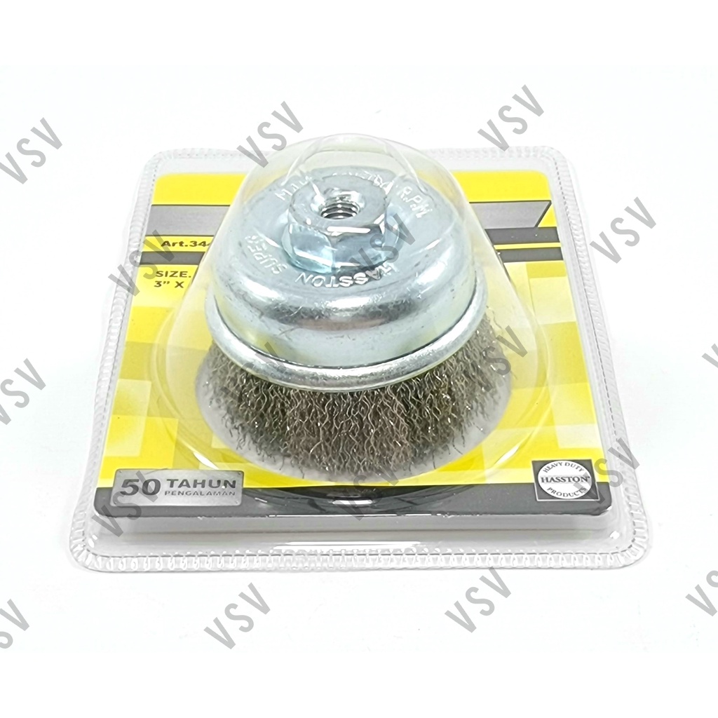 HASSTON Sikat Mangkok 3&quot; Stainless Steel  3440-001 Wire Cup Brush