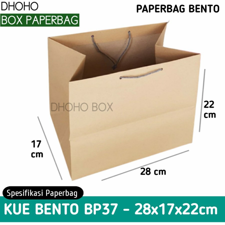 

ISI 12 BIJI paper bag kue bento paperbag polos BP37 28x22 tas kertas coklat kraft murah