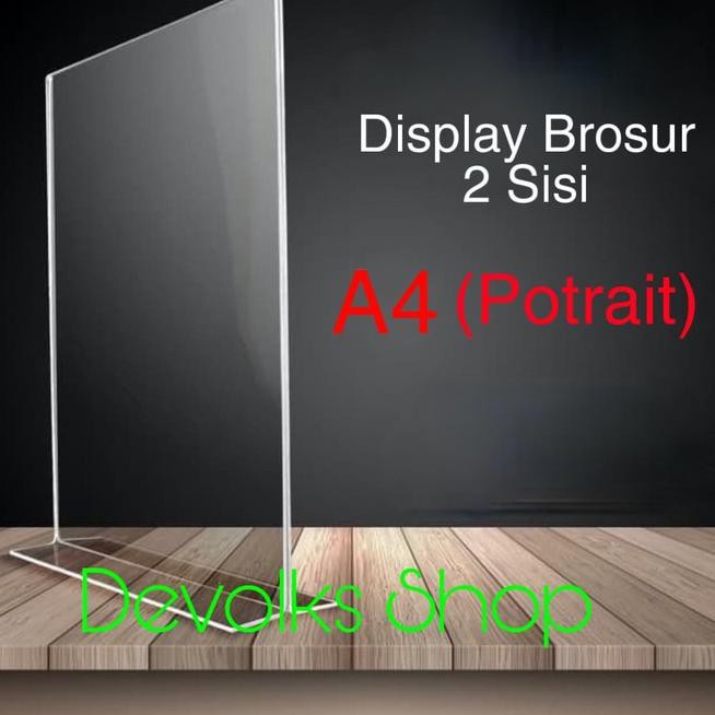 

FM TEMPAT BROSUR / TENT HOLDER / TENT CARD AKRILIK DISPLAY 2 SISI A4 DDS