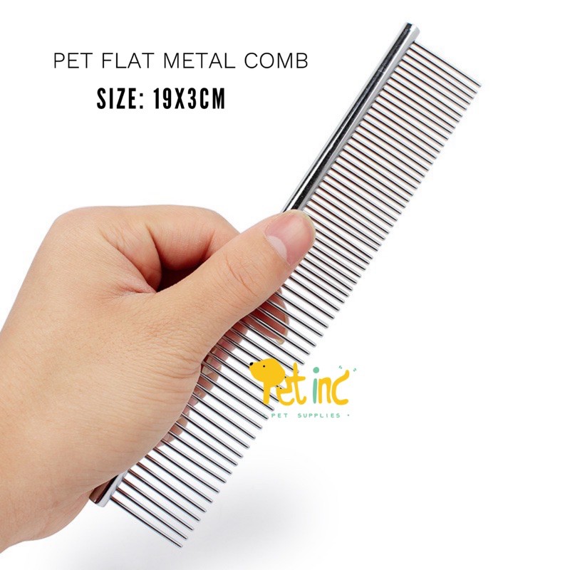 Pet metal flat comb S (19x3cm)