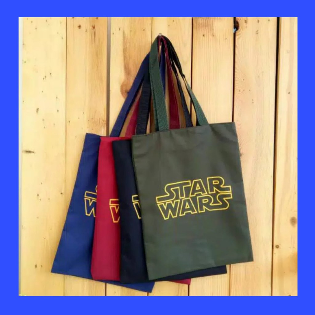 Totebag STAR WARS bahan drill halus