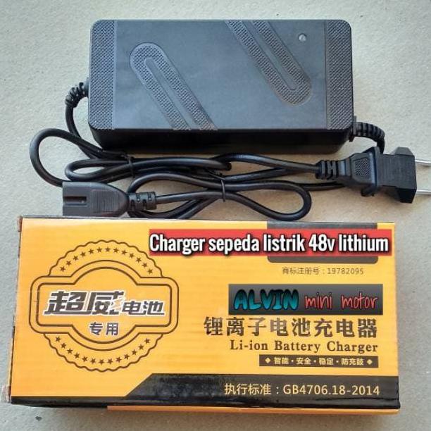 Monggo] Charger Sepeda Listrik 48V 2A 54.6V Lithium 10Ah 12Ah 15Ah Sparepart