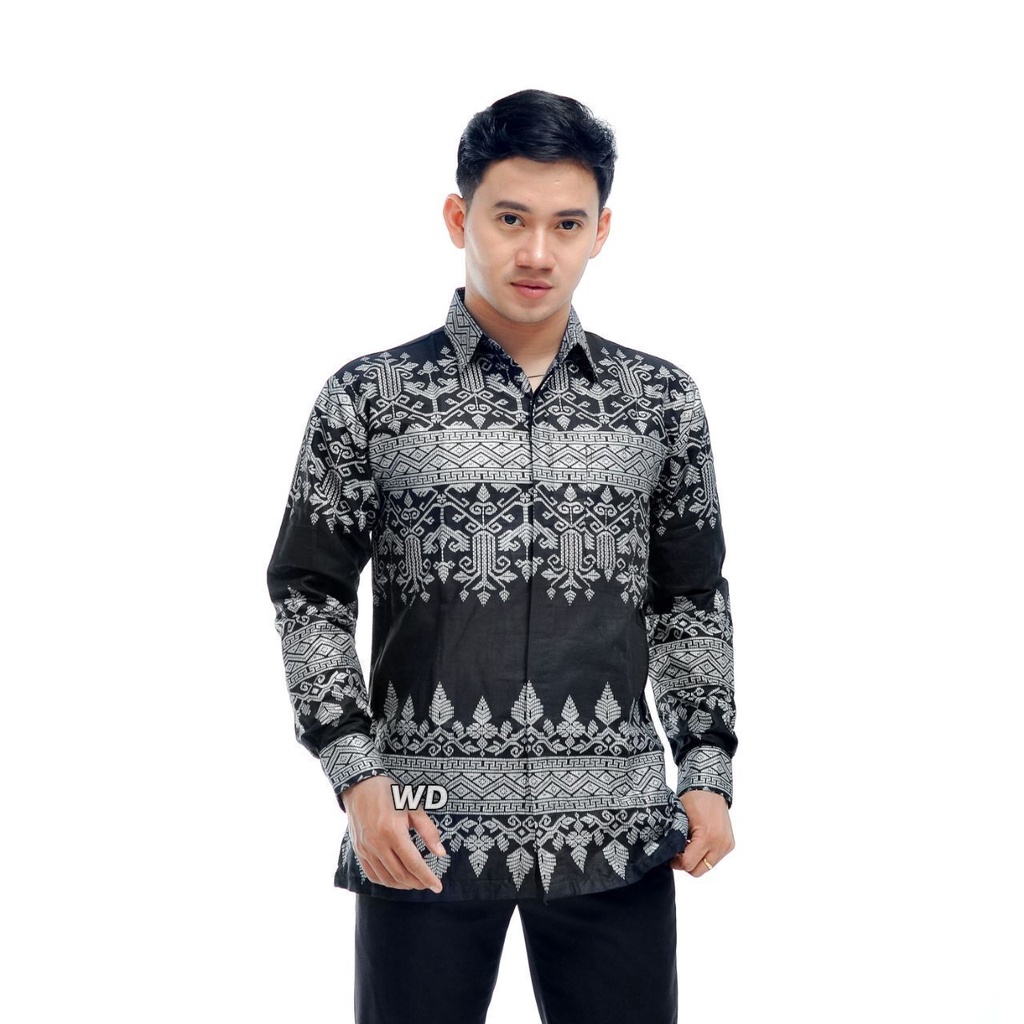 Kemeja Batik Pria Lengan Panjang Motif Prada