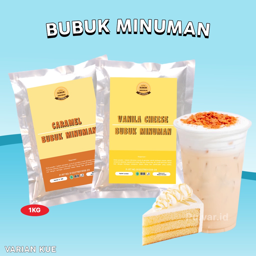 BUBUK MINUMAN RASA / SERBUK MINUMAN RASA / BUBUK MINUMAN ANEKA RASA 1KG / BUBUK MINUMAN KEKINIAN 1KG / BUBUK MINUMAN VARIAN KUE