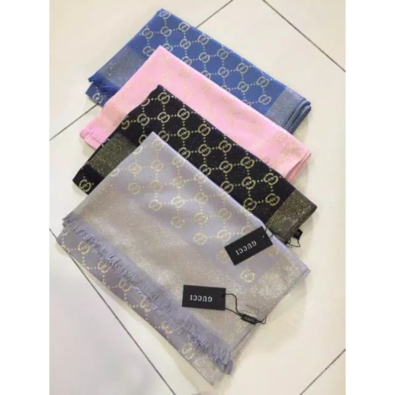 PASHMINA MOTIF GUCCI  || SYAL GLITER GUCCI || SLENDANG || PASHMINA || SHAWL || SELENDANG-2
