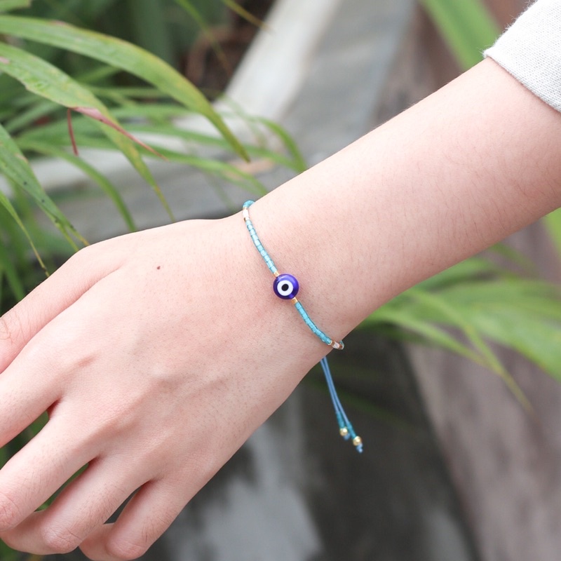 Mavi Evil Eye Bracelet / Gelang Minimalis / Gelang Tali / Gelang etnik / Gelang Turki