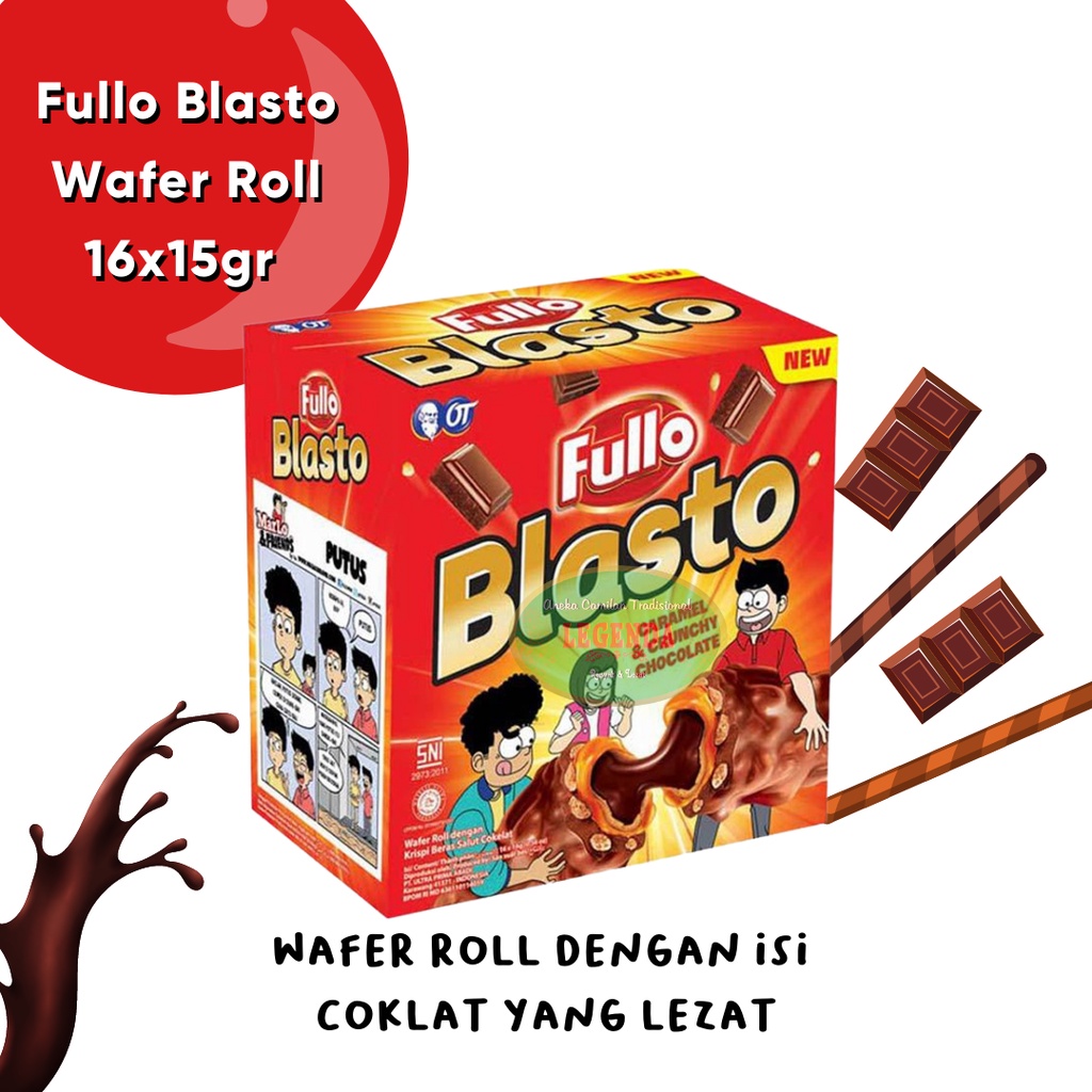 Fullo Blasto Wafer Stik Chocolate 16x15gr